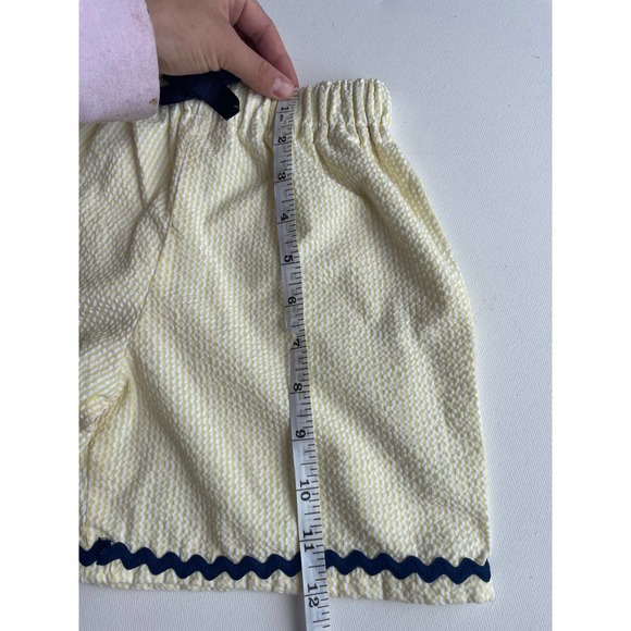 Kids Handmade Yellow Striped and Navy Blue Shorts - photos for sizing - Picture 7 of 9
